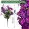 Fake Flowers 16Pcs Artificial Pansy Silk Flowers UV Resistant for Outdoor Planters, Realistic Faux Pansies for Porch Patio Window Box Decor (Deep Purple & Light Purple)
